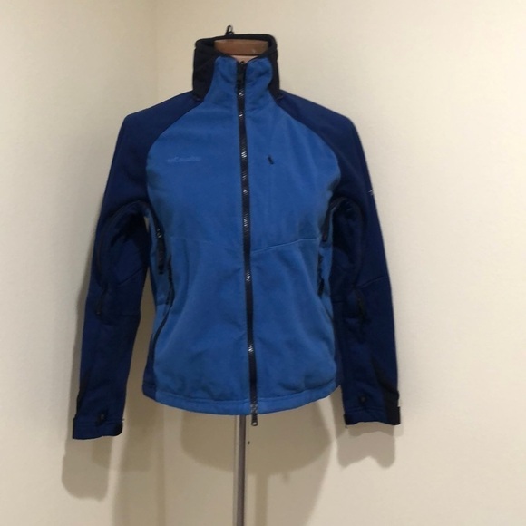 Columbia Soft Shell Fleece Jacket Size Small Blue - Picture 2 of 10
